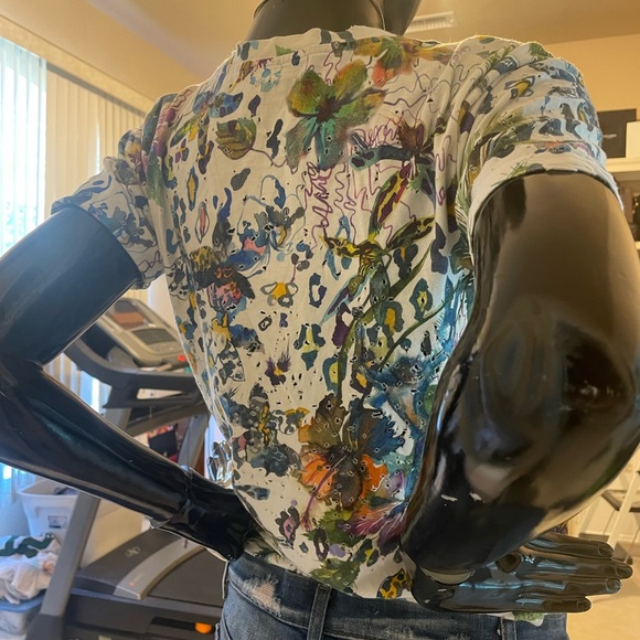 ❤️sold❤️ Balmain Floral distressed t shirt France 36 USA 6 medium - Picture 11 of 14